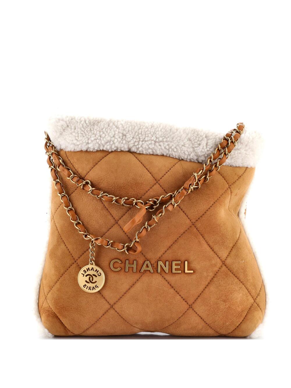 Chanel 22 Chain Hobo Quilted Suede And #238311C48B